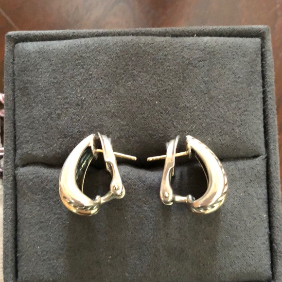 David Yurman Thoroughbred SS & 18k Gold Earrings - Picture 3 of 12